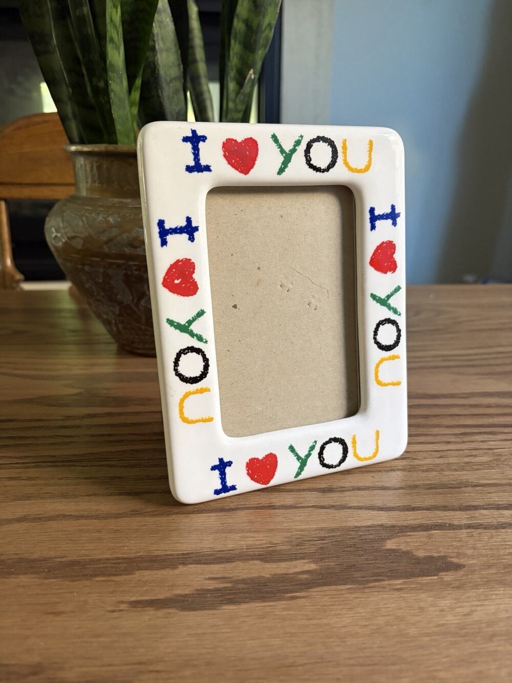 Vintage 1990s Fetco Ceramic Frame ‘I Love You’ Tabletop Ceramic Frame
